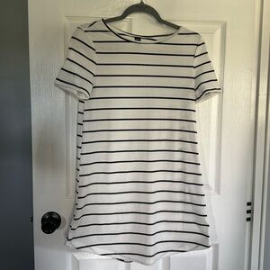 SHEIN white with black stripe casual dress
